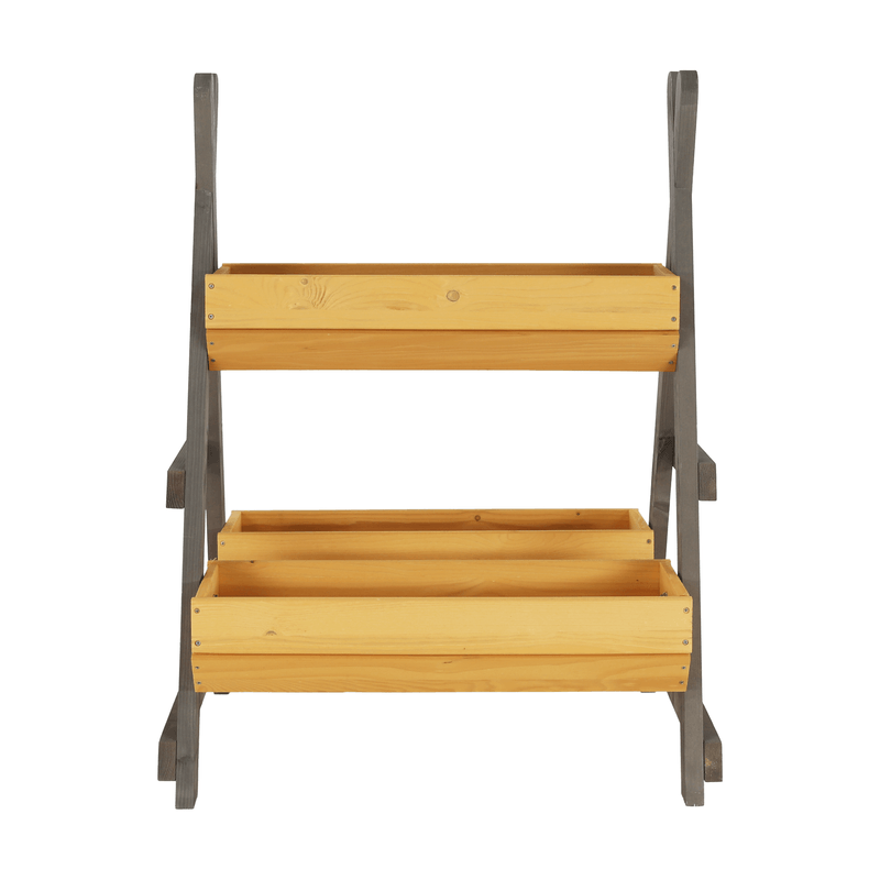 Casa si Gradina - Gradinarit si plante - Plante si ghivece - Ghivece si suporturi - Suport pentru flori din lemn, natural / gri, BERON - Infinity.ro