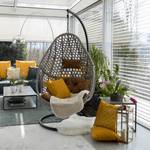 Casa si Gradina - Gradina si terasa - Mobilier exterior - Scaune si sezlonguri gradina - Scaun suspendat gri / negru / maro, NEUL - Infinity.ro