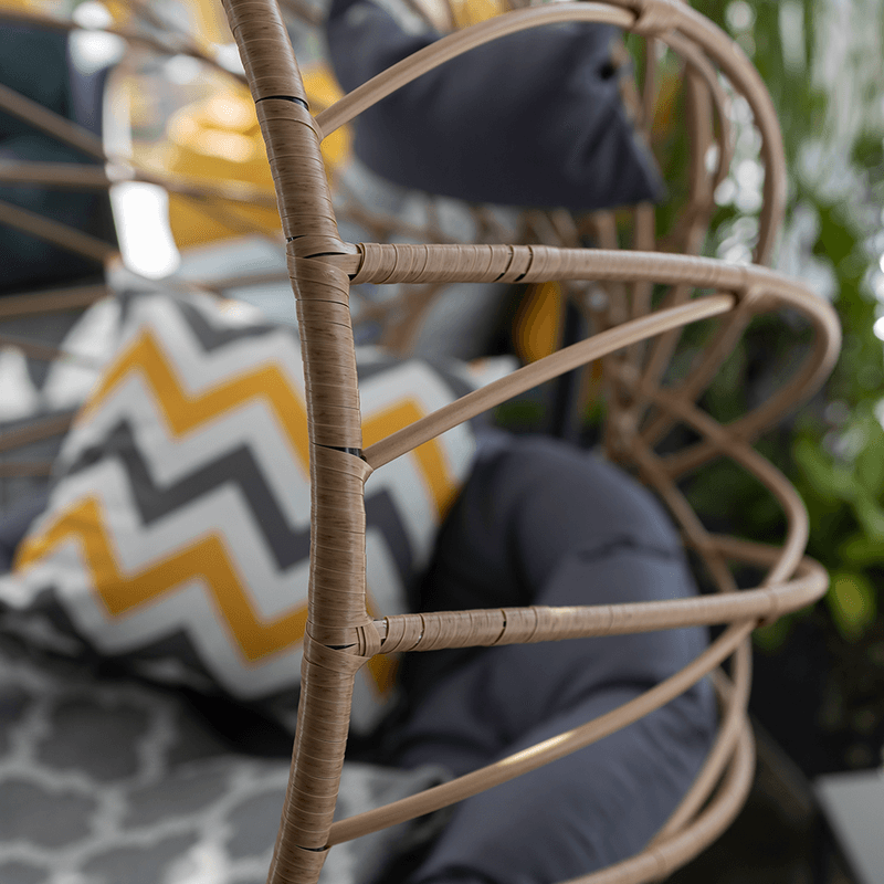 Casa si Gradina - Gradina si terasa - Mobilier exterior - Scaune si sezlonguri gradina - Scaun suspendat, natural / negru / gri, GABE - Infinity.ro