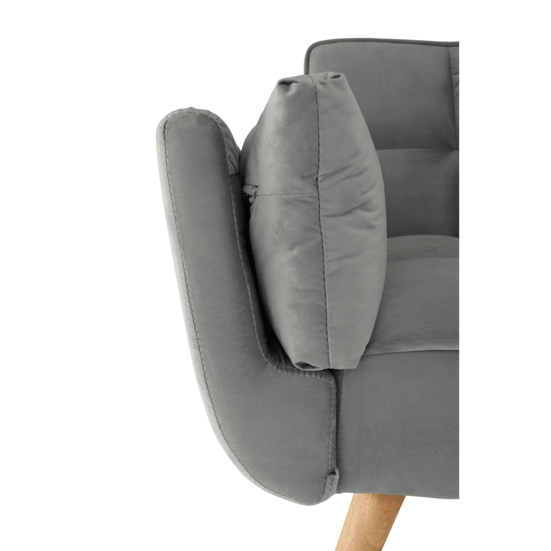 Casa si Gradina - Mobilier - Canapele si coltare - Coltare - Coltar extensibil, catifea gri deschis / fag, KAPRERA NEW - Infinity.ro