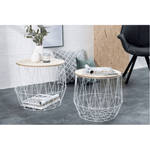 Casa si Gradina - Mobilier - Mese si birouri - Masute de cafea - Set masute auxiliare, natural/alb, DALUX - Infinity.ro