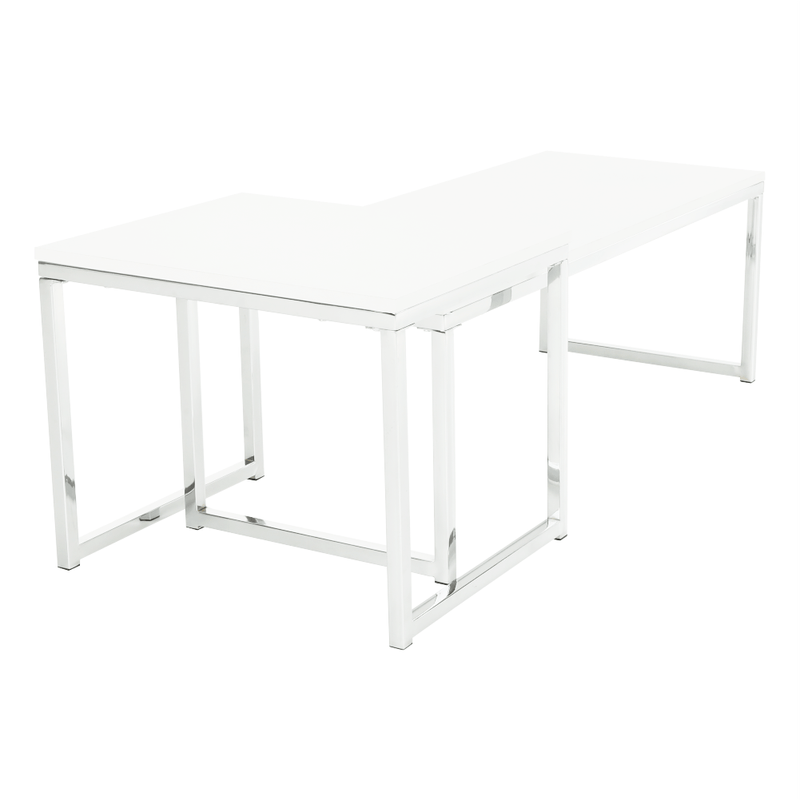 Casa si Gradina - Mobilier - Mese si birouri - Masute de cafea - Set 2 masute de cafea, alb mat/crom, MAGNO TYP 2 - Infinity.ro