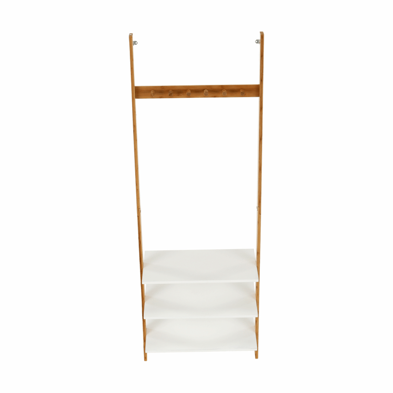 Casa si Gradina - Mobilier - Organizare si depozitare - Cuiere - Cuier cu rafturi, alb/bambus, MARIKE TYP 2 - Infinity.ro