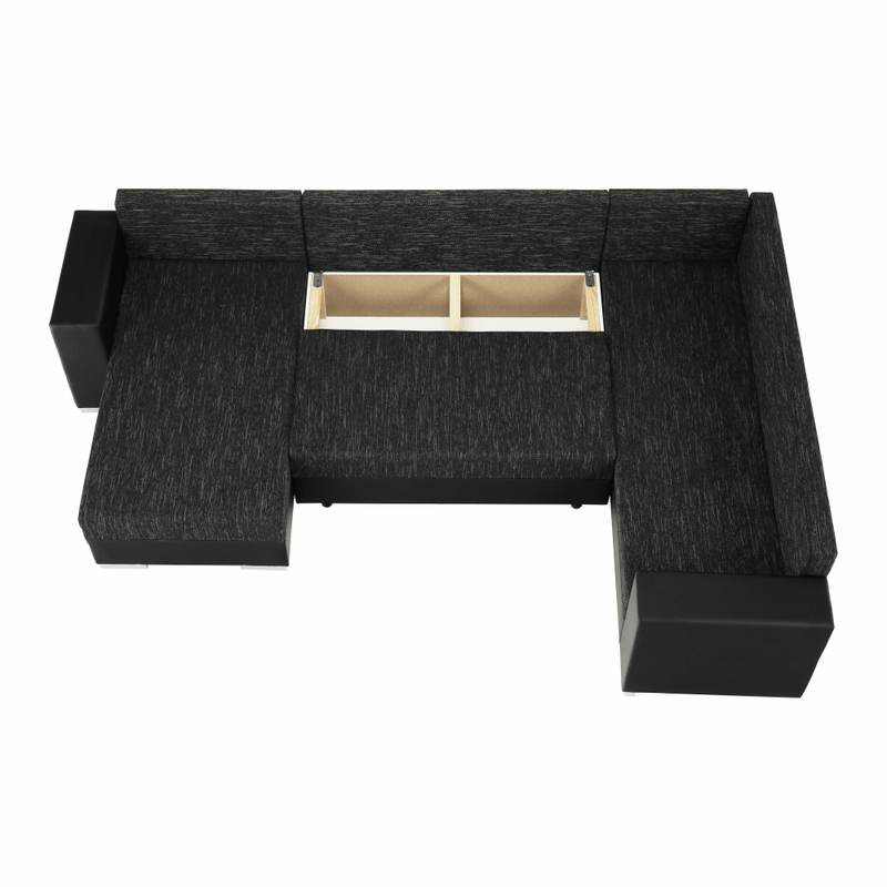 Casa si Gradina - Mobilier - Canapele si coltare - Coltare - Coltar reversibil, negru/negru spicat, STILA - Infinity.ro