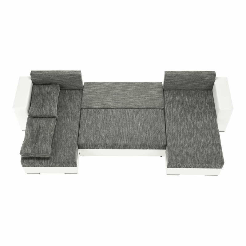 Casa si Gradina - Mobilier - Canapele si coltare - Coltare - Coltar reversibil, alb/gri maroniu, ESSEN - Infinity.ro
