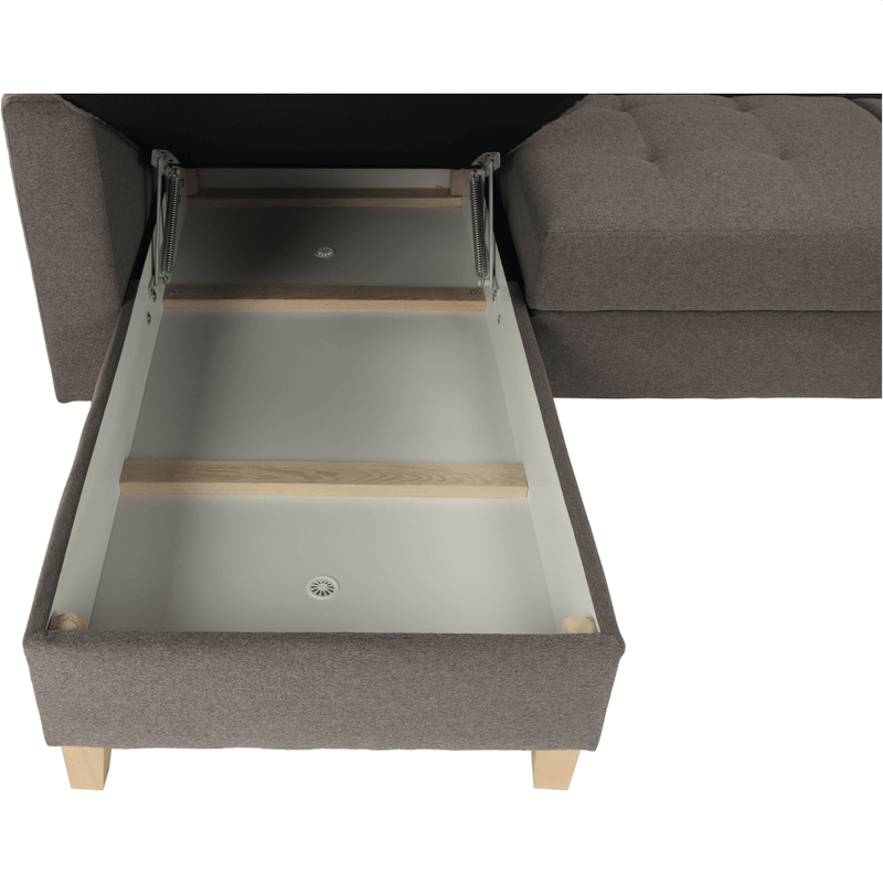 Casa si Gradina - Mobilier - Canapele si coltare - Coltare - Coltar, material textil gri maroniu TAUPE, model stanga, BRIDGET - Infinity.ro