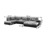Casa si Gradina - Mobilier - Canapele si coltare - Canapele - Canapea, gri/negru, model stanga, LIBERTO U - Infinity.ro