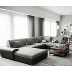 Casa si Gradina - Mobilier - Canapele si coltare - Canapele - Canapea, gri/negru, model dreapta, LIBERTO U - Infinity.ro