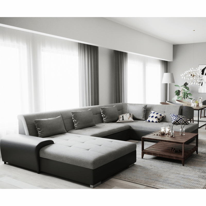 Casa si Gradina - Mobilier - Canapele si coltare - Canapele - Canapea, gri/negru, model dreapta, LIBERTO U - Infinity.ro