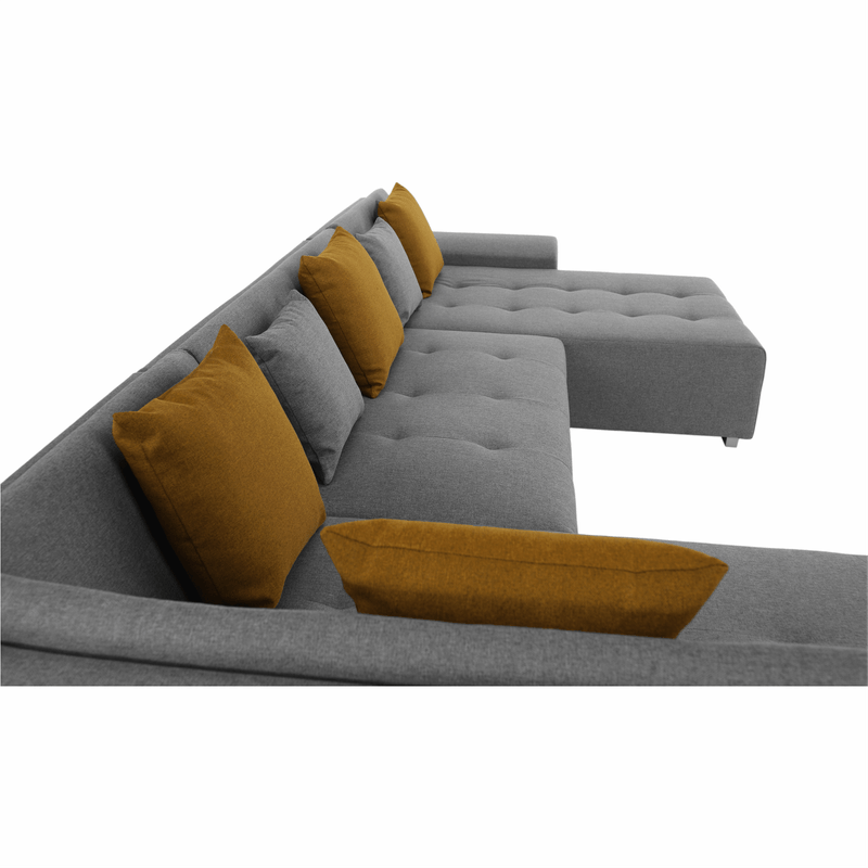 Casa si Gradina - Mobilier - Canapele si coltare - Canapele - Canapea, gri/mustar, model stanga, BELLIS U - Infinity.ro
