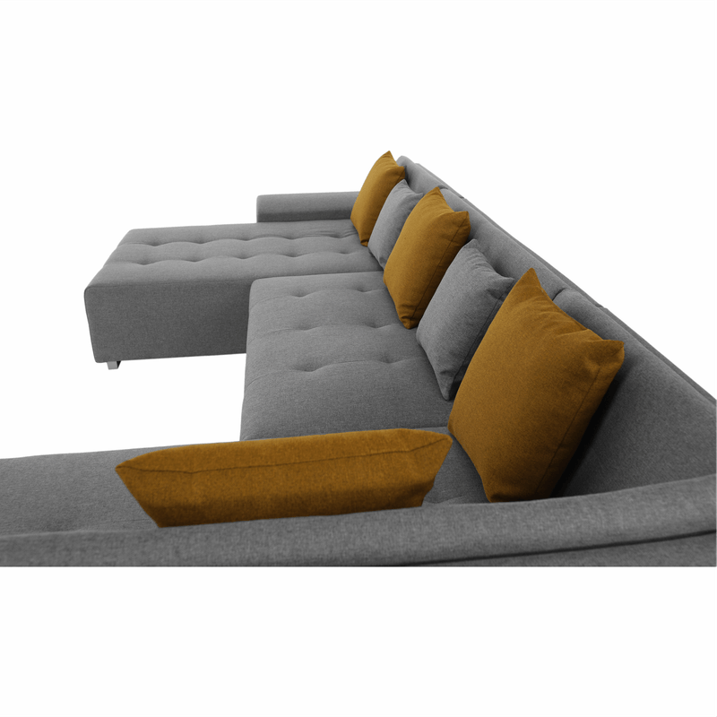 Casa si Gradina - Mobilier - Canapele si coltare - Canapele - Canapea, gri/mustar, model dreapta, BELLIS U - Infinity.ro