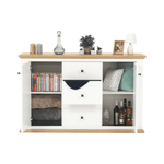 Casa si Gradina - Mobilier - Comode si corpuri - Comode - Scrin MZ11, alb / stejar grand, LEON - Infinity.ro