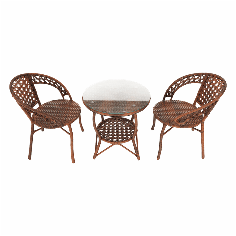 Casa si Gradina - Gradina si terasa - Mobilier exterior - Seturi mobila gradina - Set de gradina din rattan, 1+2, maro, JARUB - Infinity.ro