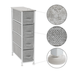 Casa si Gradina - Mobilier - Comode si corpuri - Comode - Comoda cu sertare din material textil, gri/alb/gri deschis, ROSITA TYP 2 - Infinity.ro