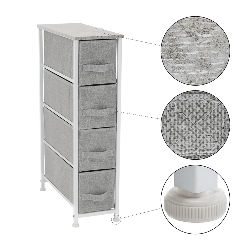Casa si Gradina - Mobilier - Comode si corpuri - Comode - Comoda cu sertare din material textil, gri/alb/gri deschis, ROSITA TYP 2 - Infinity.ro