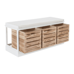 Casa si Gradina - Mobilier - Organizare si depozitare - Bancute - Banca cu 3 sertare, alb/miere, TEDRA NEW - Infinity.ro