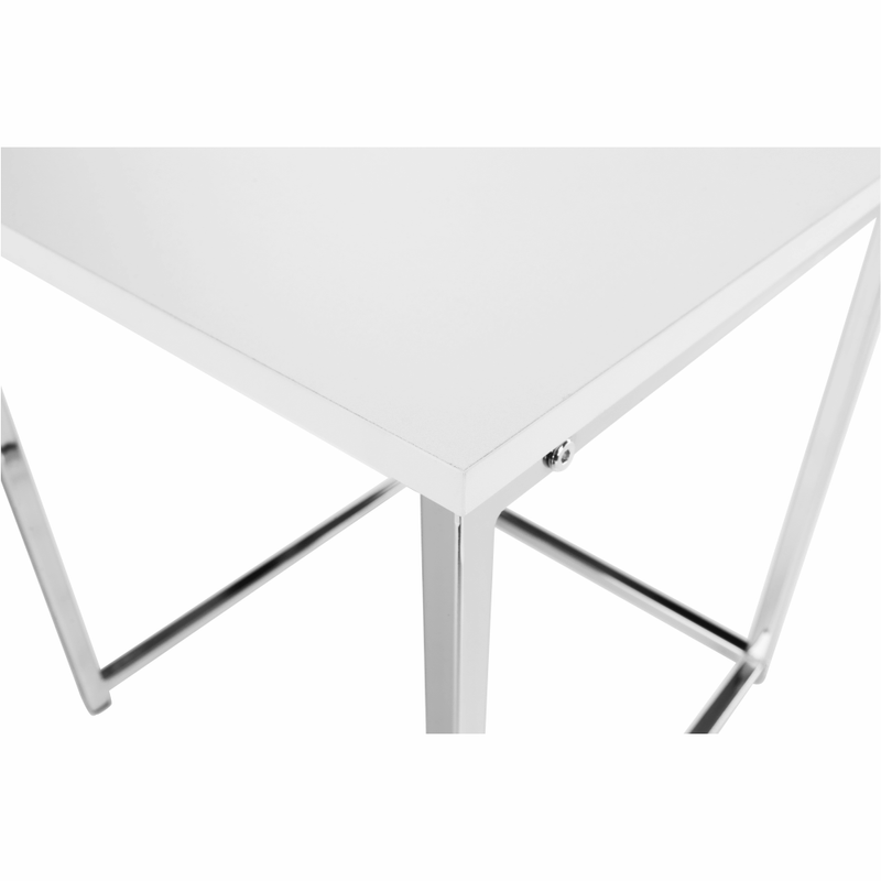 Casa si Gradina - Mobilier - Mese si birouri - Masute de cafea - Set 3 masute de cafea, alb mat/crom, MAGNO TYP 3 - Infinity.ro