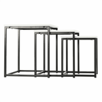 Casa si Gradina - Mobilier - Mese si birouri - Masute de cafea - Set 3 masute de cafea, alb mat/negru, KASTLER TYP 3 - Infinity.ro
