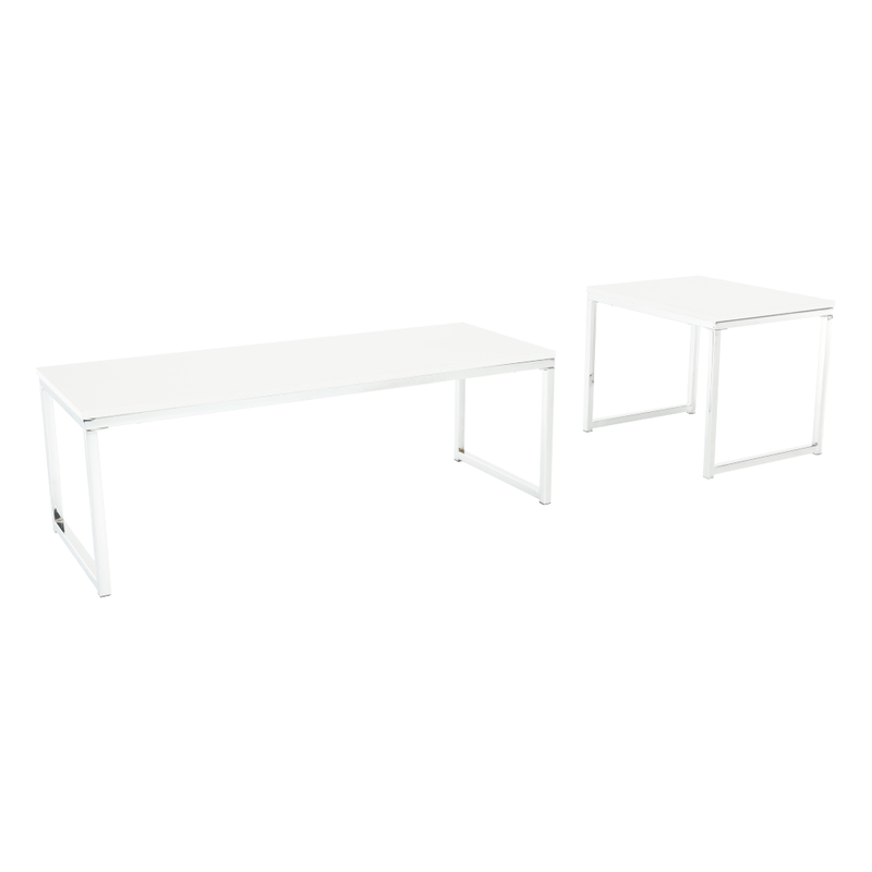 Casa si Gradina - Mobilier - Mese si birouri - Masute de cafea - Set 2 masute de cafea, alb mat/crom, MAGNO TYP 2 - Infinity.ro