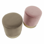 Casa si Gradina - Mobilier - Scaune si fotolii - Tabureti - Taburet, catifea Velvet roz/crom auriu, ANIZA - Infinity.ro