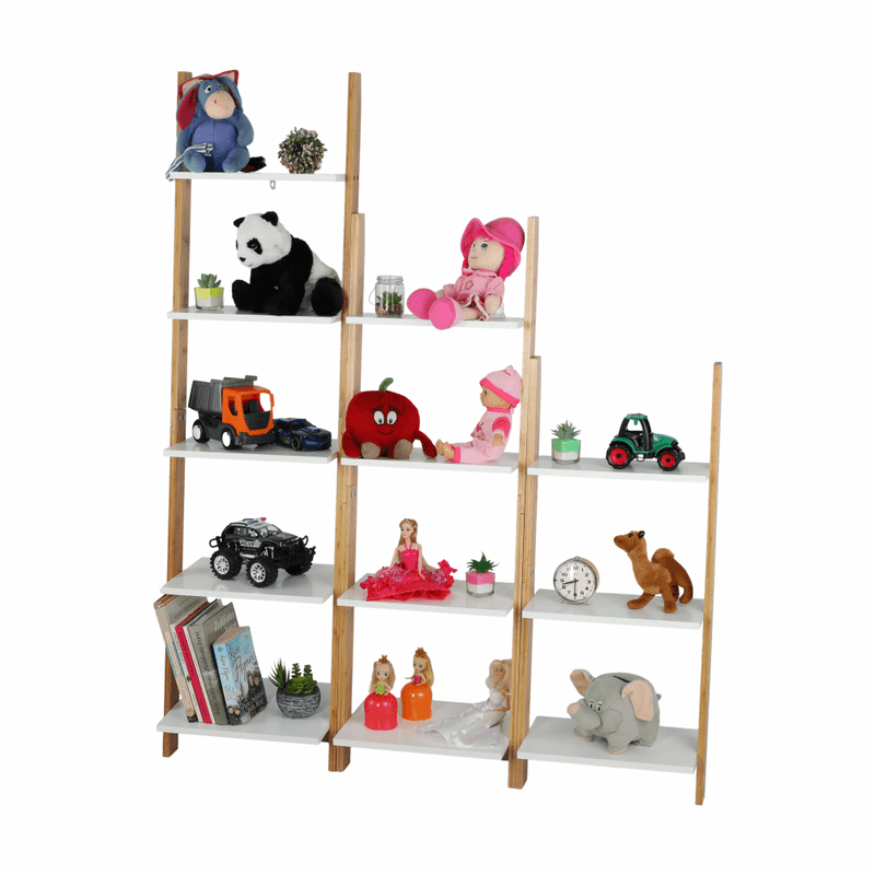 Casa si Gradina - Mobilier - Biblioteci si rafturi - Etajere - Etajera, alb/bambus, GAPA TYP 3 - Infinity.ro