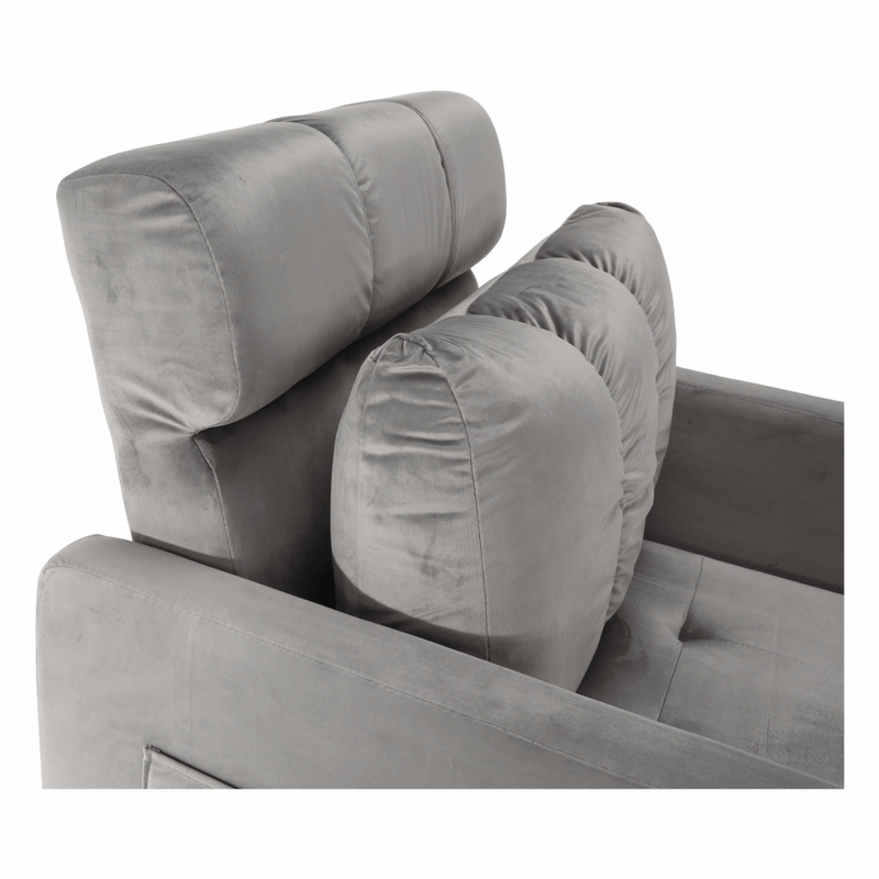 Casa si Gradina - Mobilier - Scaune si fotolii - Fotolii - Fotoliu extensibil, catifea Velvet gri deschis, IGRIM - Infinity.ro