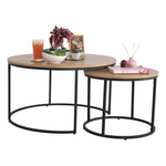 Casa si Gradina - Mobilier - Mese si birouri - Masute de cafea - Set de doua mese de cafea, stejar / negru, IKLIN - Infinity.ro