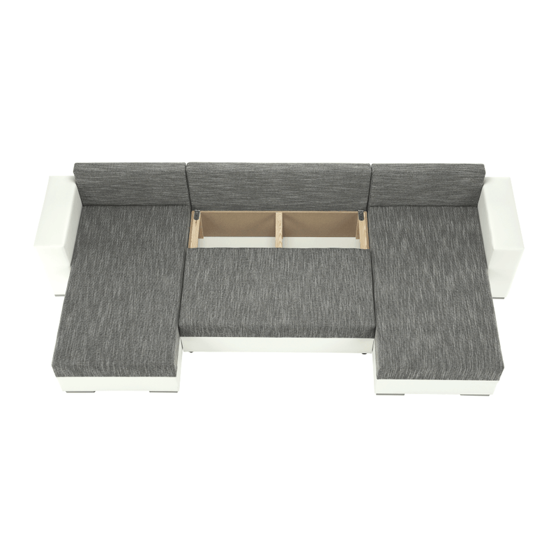 Casa si Gradina - Mobilier - Canapele si coltare - Coltare - Coltar reversibil, alb/gri maroniu, ESSEN - Infinity.ro