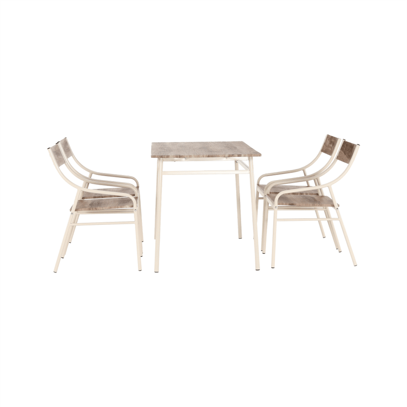 Casa si Gradina - Mobilier - Seturi de mobilier - Seturi mese si scaune - Set de luat masa, stejar canyon / bej,  KIMBY SET 1+5 - Infinity.ro