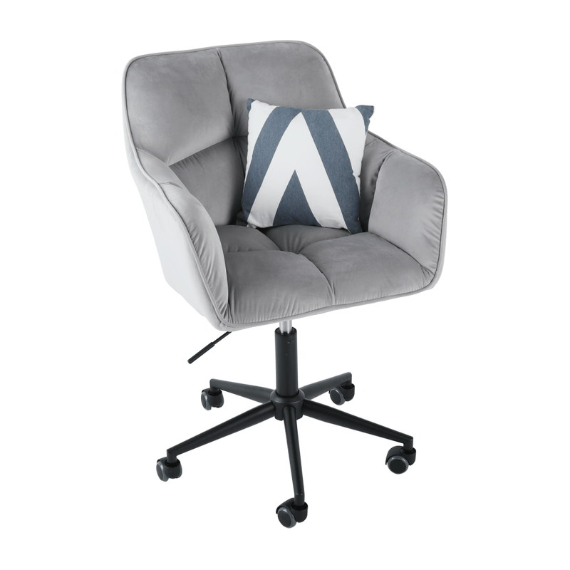 Casa si Gradina - Mobilier - Scaune si fotolii - Scaune - Fotoliu de birou, material catifea gri  /metal, HAGRID - Infinity.ro