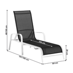 Casa si Gradina - Gradina si terasa - Mobilier exterior - Scaune si sezlonguri gradina - Sezlong de gradina reglabil, gri/alb, ATREO - Infinity.ro