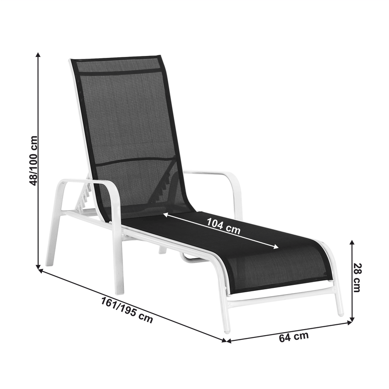 Casa si Gradina - Gradina si terasa - Mobilier exterior - Scaune si sezlonguri gradina - Sezlong de gradina reglabil, gri/alb, ATREO - Infinity.ro