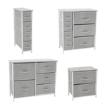 Casa si Gradina - Mobilier - Comode si corpuri - Comode - Comoda cu sertare din material textil, gri/alb/gri deschis, ROSITA TYP 2 - Infinity.ro