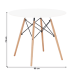 Casa si Gradina - Mobilier - Mese si birouri - Mese bucatarie si dining - Masa de bucatarie, alba/fag, diametru 90 cm, GAMIN NEW 90 - Infinity.ro