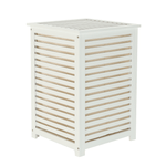 Casa si Gradina/Sanitare/Suporturi si accesorii baie/Accesorii baie - Cos de rufe, bambus lacuit/alb/bej, BASKET - Infinity.ro