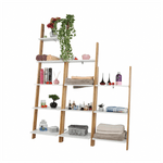 Casa si Gradina - Mobilier - Biblioteci si rafturi - Etajere - Etajera, alb/bambus, GAPA TYP 3 - Infinity.ro