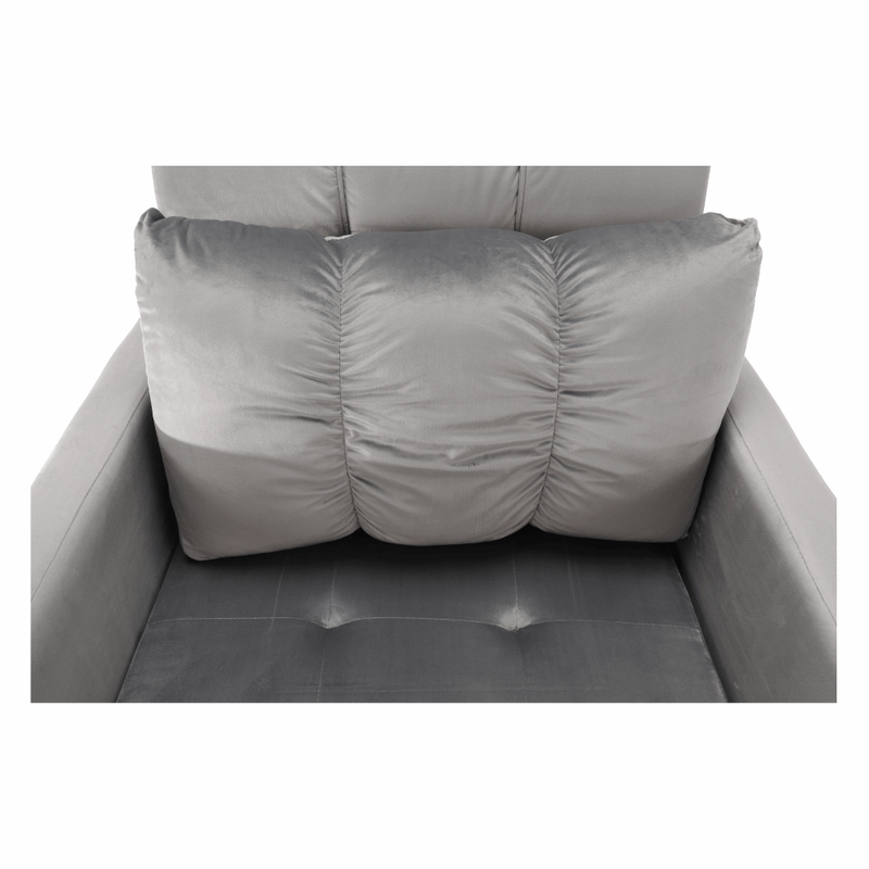 Casa si Gradina - Mobilier - Scaune si fotolii - Fotolii - Fotoliu extensibil, catifea Velvet gri deschis, IGRIM - Infinity.ro