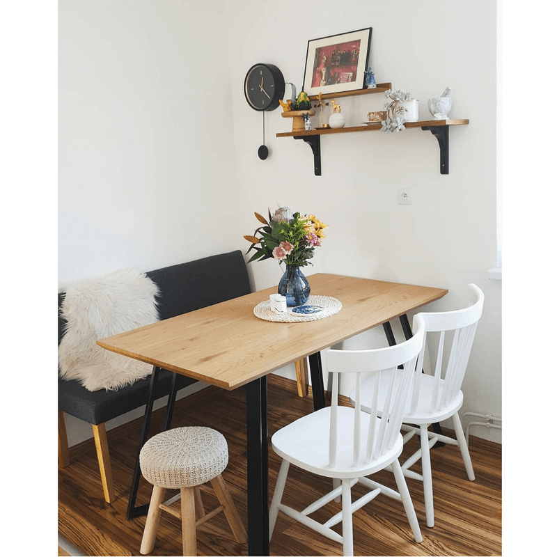 Casa si Gradina - Mobilier - Mese si birouri - Mese bucatarie si dining - Masa dining, stejar/negru, 140x80 cm, PEDAL - Infinity.ro