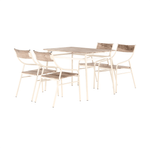 Casa si Gradina - Mobilier - Seturi de mobilier - Seturi mese si scaune - Set de luat masa, stejar canyon / bej,  KIMBY SET 1+5 - Infinity.ro