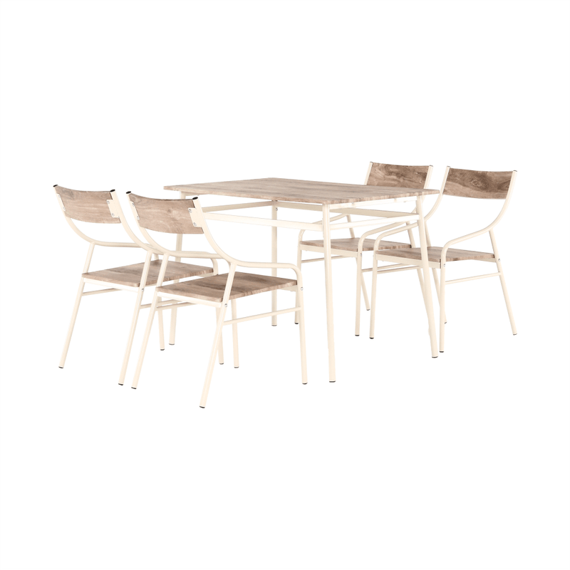 Casa si Gradina - Mobilier - Seturi de mobilier - Seturi mese si scaune - Set de luat masa, stejar canyon / bej,  KIMBY SET 1+5 - Infinity.ro