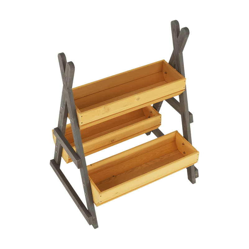 Casa si Gradina - Gradinarit si plante - Plante si ghivece - Ghivece si suporturi - Suport pentru flori din lemn, natural / gri, BERON - Infinity.ro