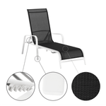 Casa si Gradina - Gradina si terasa - Mobilier exterior - Scaune si sezlonguri gradina - Sezlong de gradina reglabil, gri/alb, ATREO - Infinity.ro