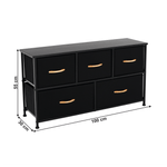 Casa si Gradina - Mobilier - Comode si corpuri - Comode - Comoda cu sertare din material textil, negru/artar rosu, KESIDY TYP 3 - Infinity.ro