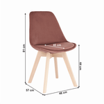 Casa si Gradina - Mobilier - Scaune si fotolii - Scaune - Scaun, catifea Velvet roz/lemn fag, LORITA - Infinity.ro