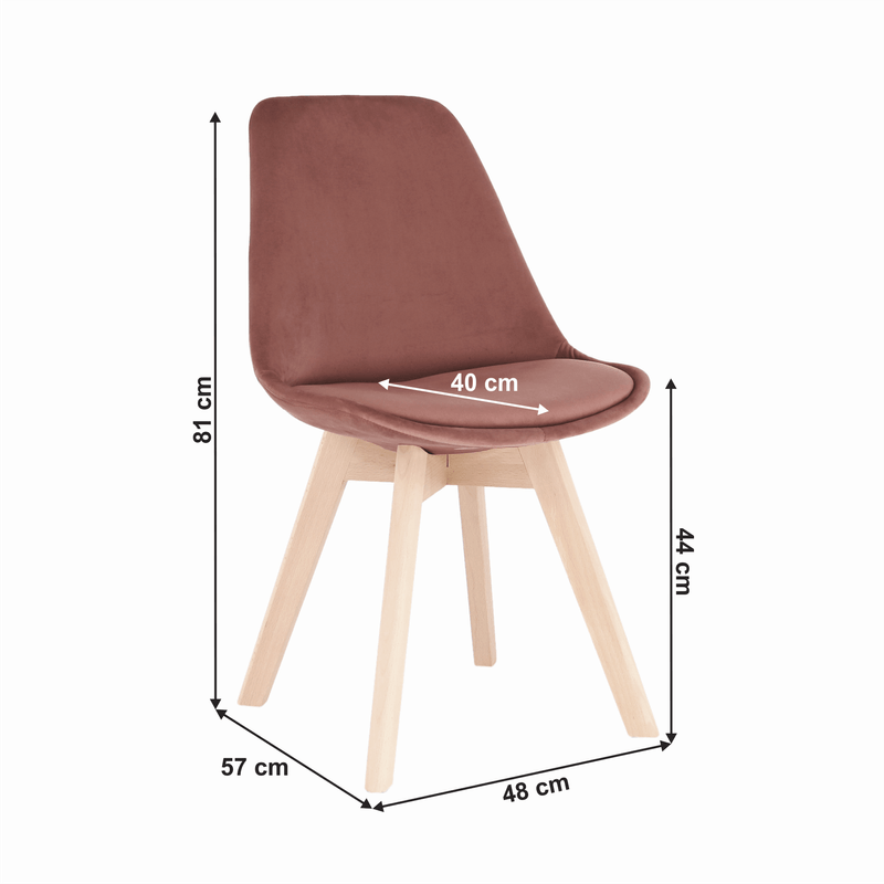 Casa si Gradina - Mobilier - Scaune si fotolii - Scaune - Scaun, catifea Velvet roz/lemn fag, LORITA - Infinity.ro
