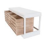 Casa si Gradina - Mobilier - Organizare si depozitare - Bancute - Banca cu 3 sertare, alb/miere, TEDRA NEW - Infinity.ro