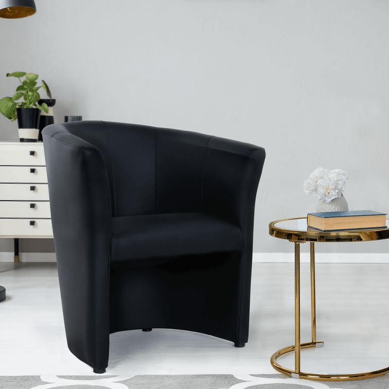 Casa si Gradina - Mobilier - Scaune si fotolii - Fotolii - Fotoliu de club, piele eco neagra, CUBA - Infinity.ro