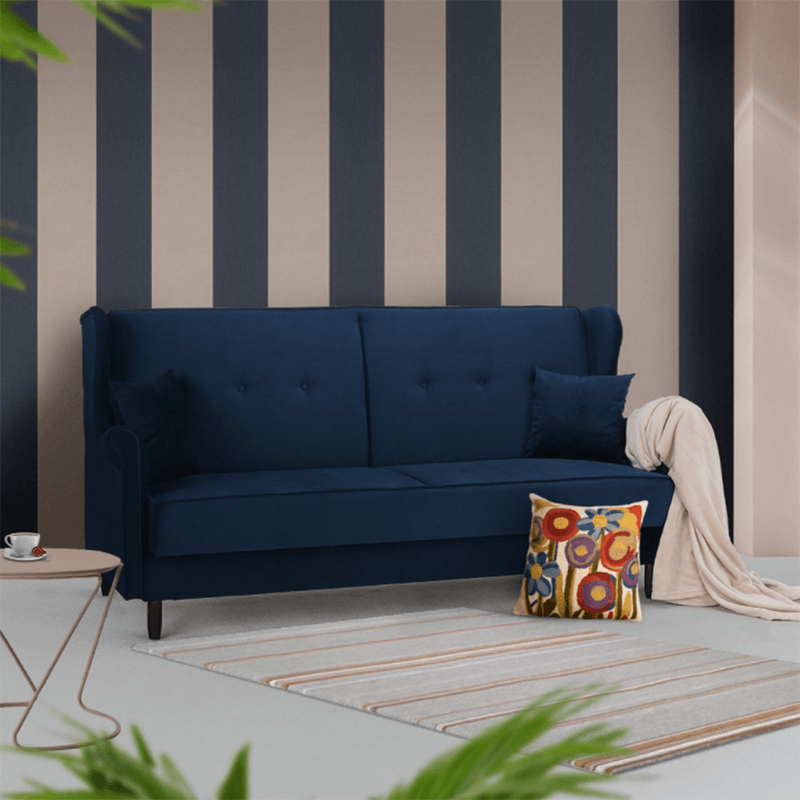 Casa si Gradina - Mobilier - Canapele si coltare - Coltare - Coltar extensibil, material textil albastru, COLUMBUS - Infinity.ro