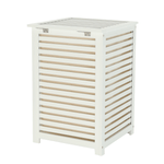 Casa si Gradina/Sanitare/Suporturi si accesorii baie/Accesorii baie - Cos de rufe, bambus lacuit/alb/bej, BASKET - Infinity.ro
