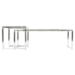 Casa si Gradina - Mobilier - Mese si birouri - Masute de cafea - Set 2 masute de cafea, alb mat/crom, MAGNO TYP 2 - Infinity.ro